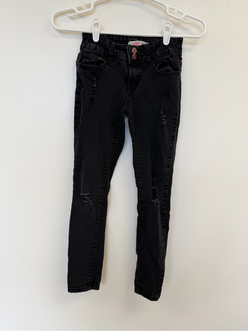 & Other Stories Black Skinny Distressed Jeans